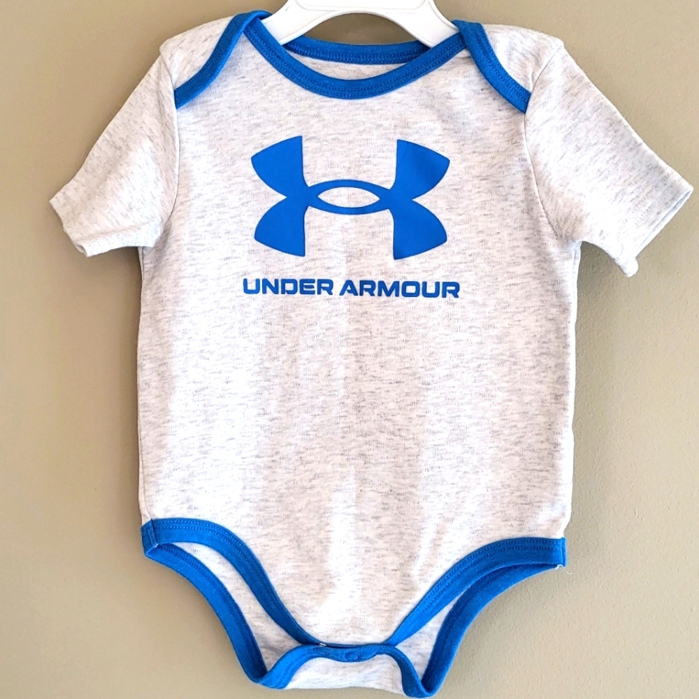 Under Armour light grey short sleeved onesie/bodysuit
